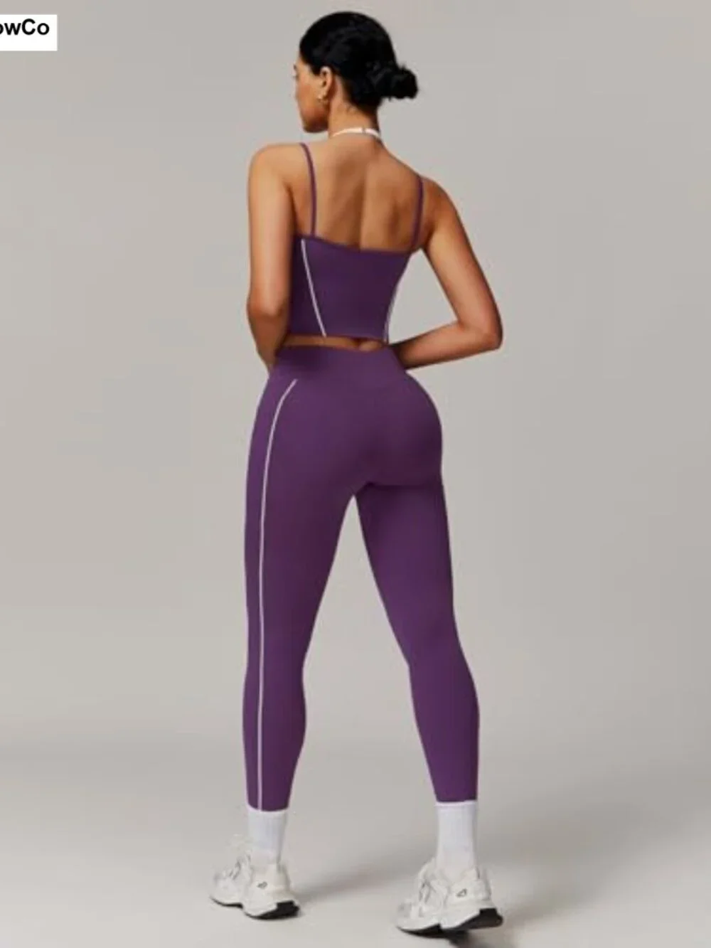 2 Piece Workout Set Spaghetti Strap Tank High Waist Leggings with Pockets